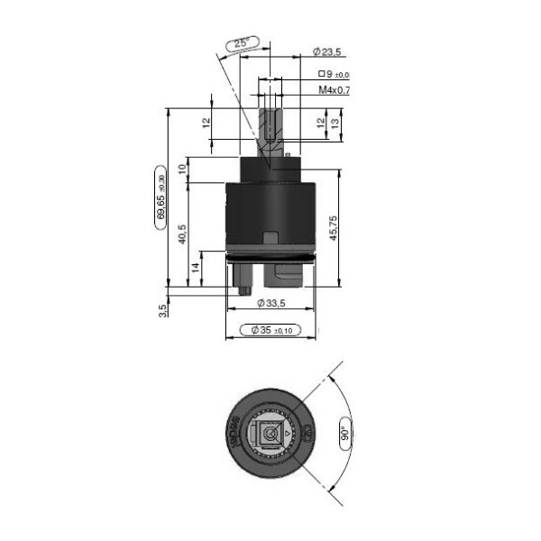 Картридж для смесителя LEMARK/SEDAL LM8504P-BL, 35мм, высокий