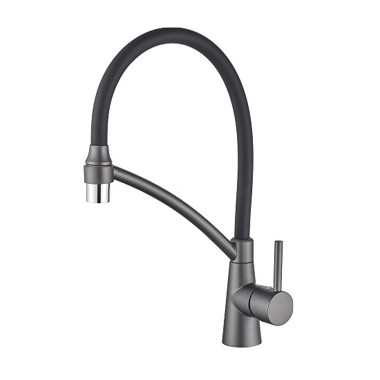 Смеситель для кухни ACCOONA A4890TF-2, с гибким изливом, графит/черный матовый