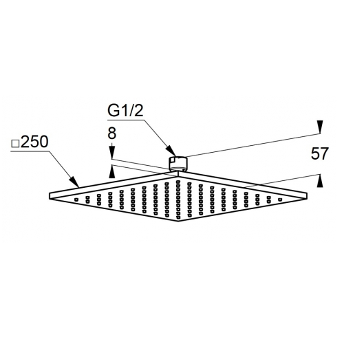 Верхний душ KLUDI A-QA 6442505-00, квадратный, хром глянцевый, 250х250