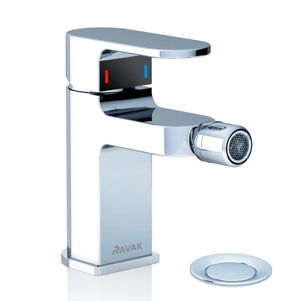 Смеситель для биде RAVAK Chrome-CR 055.00, с донным клапаном, хром глянцевый