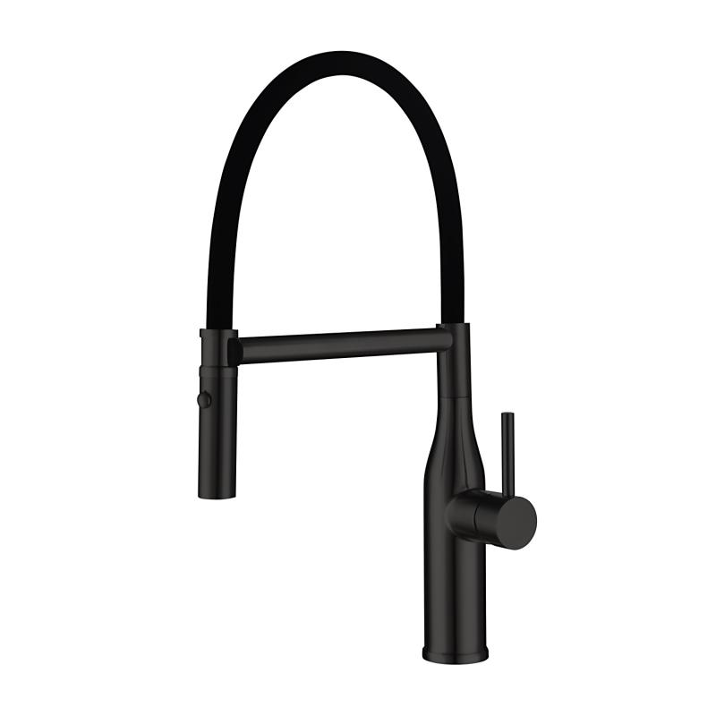 Смеситель для кухни GAPPO G4098-26 с гибким изливом, черный матовый