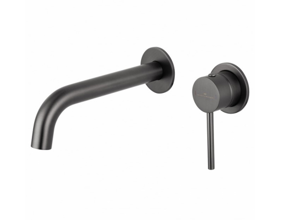 Смеситель для раковины WONZON & WOGHAND Stick, 195мм, встраиваемый, графит темный
