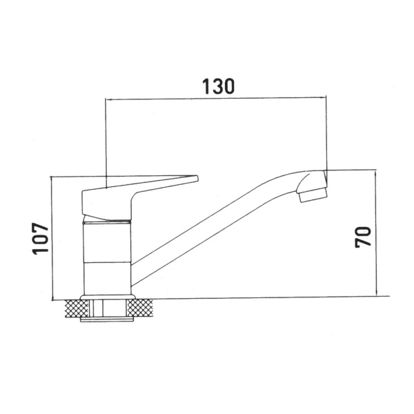 Смеситель для раковины GROSS AQUA Дельта (Delta) 3210268C-G0109, хром глянцевый