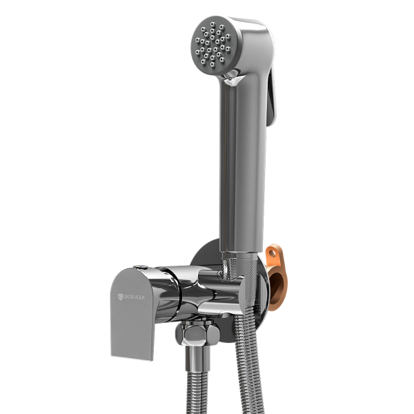 Смеситель встраиваемый GROSS AQUA Биде (Bidet) GA042601C с лейкой для гигиенического душа, хром глян