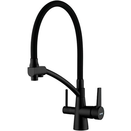 Смеситель для кухни GAPPO G4398-16 с подключением фильтра, с гибким изливом, черный матовый