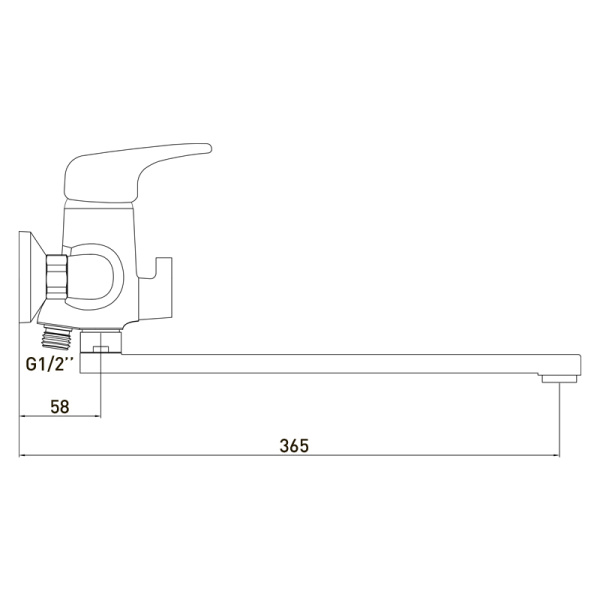 Смеситель для ванны GROSS AQUA Оптимум (Optima) 7518511C-35F, хром глянцевый