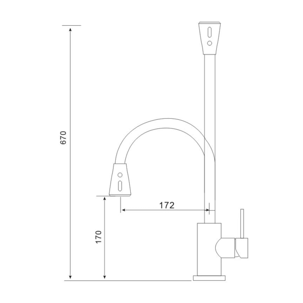 Смеситель для кухни GROSS AQUA Сталь (Neosteel) 3241609SSG, с гибким изливом, нержавеющая сталь/серы