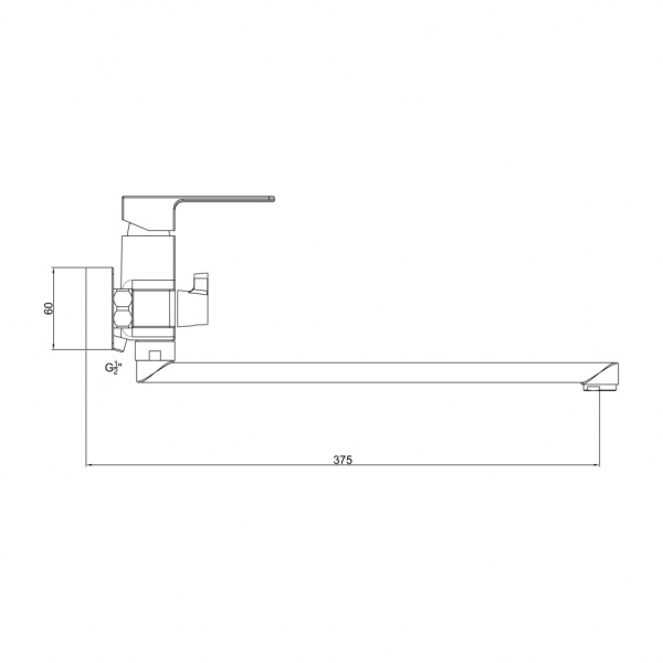 Смеситель для ванны GROSS AQUA Грани (Edge) 2800880C-35F, хром глянцевый