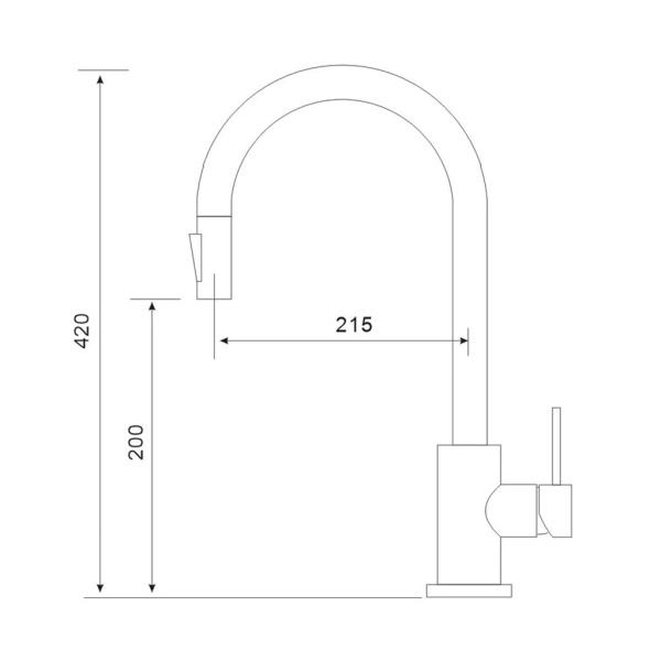 Смеситель для кухни GROSS AQUA Сталь (Neosteel) 3140609SS, выдвижной излив, нержавеющая сталь