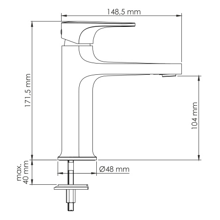 Смеситель для раковины WASSERKRAFT Weida, хром глянцевый