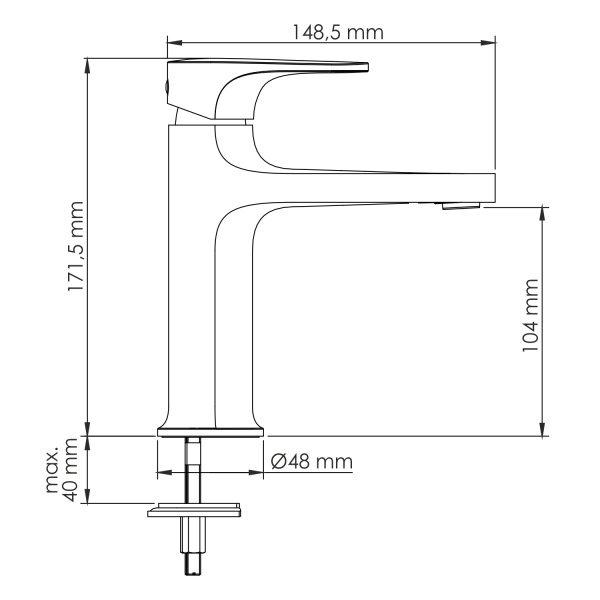 Смеситель для раковины WASSERKRAFT Weida, хром глянцевый