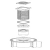 Решетка TECEdrainpoint S, 107х107/110, в пластиковой рамке с монтажным элементом, хром глянцевый