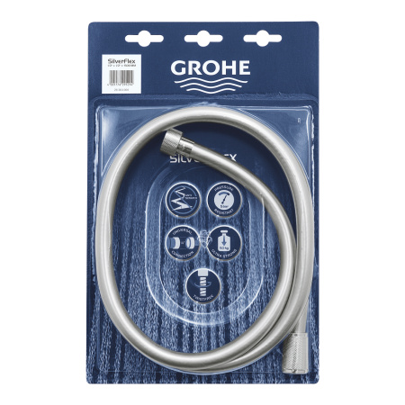 Шланг для душа GROHE Silverflex 28364000, 1500мм, защита от скручивания, хром глянцевый