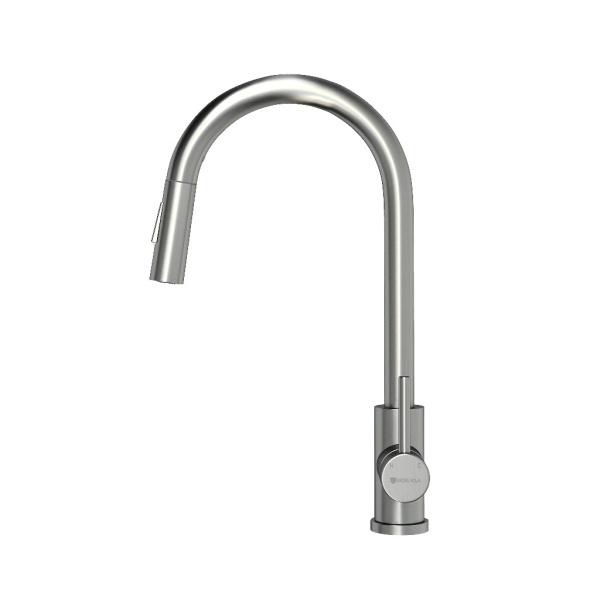 Смеситель для кухни GROSS AQUA Сталь (Neosteel) 3140609SS, выдвижной излив, нержавеющая сталь