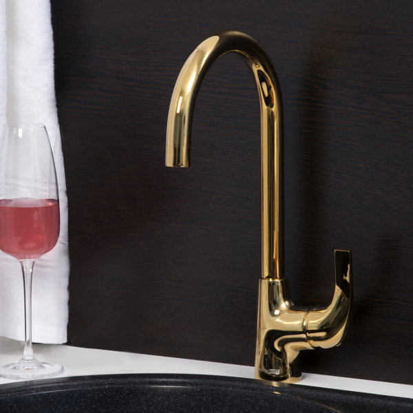 Смеситель для кухни WASSERKRAFT Sauer 7107, золотой глянцевый