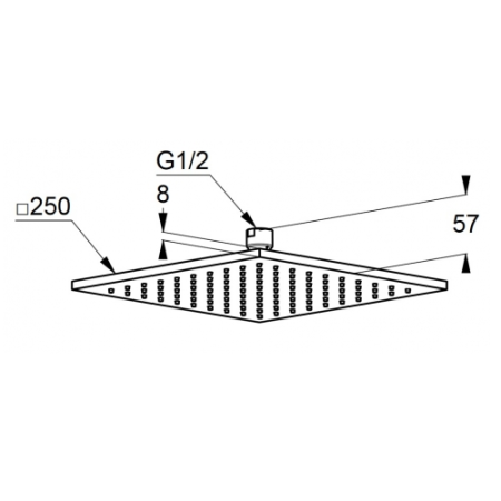 Верхний душ KLUDI A-QA 6442505-00, квадратный, хром глянцевый, 250х250
