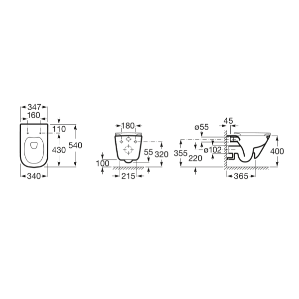 Унитаз подвесной ROCA Gap 34647L000, 35х54, безободковый, без сиденья СЦ