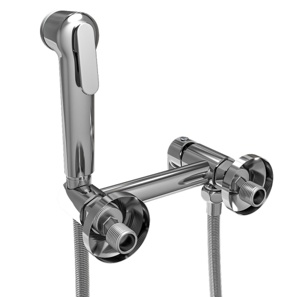 Смеситель настенный GROSS AQUA Биде (Bidet) GA012201C, с лейкой для гигиенического душа, хром глянце