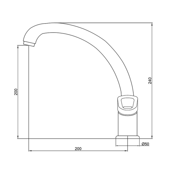 Смеситель для кухни GROSS AQUA Дельта (Delta) 3205268C-A02, хром глянцевый
