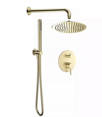 Душевая система AQUAME Siena AQM8404BG, встраиваемая, золото брашированное