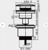 Выпуск для раковины FRAP F62-6 G1 1/4, Click/Clack, с донным клапаном, с переливом, белый матовый