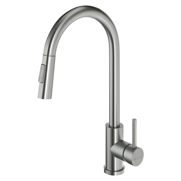 Смеситель для кухни GROSS AQUA Сталь (Neosteel) 3140609SS, выдвижной излив, нержавеющая сталь
