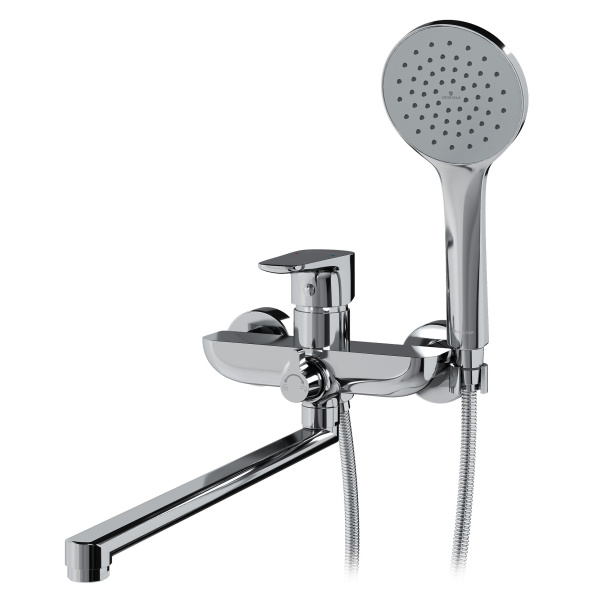 Смеситель для ванны GROSS AQUA Эволют (Evo) 7121297C-35L(F), хром глянцевый