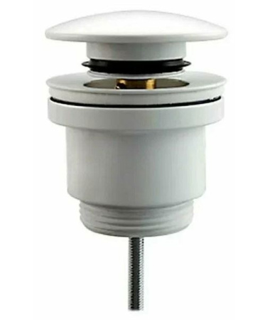 Выпуск для раковины FRAP F62-6 G1 1/4, Click/Clack, с донным клапаном, с переливом, белый матовый