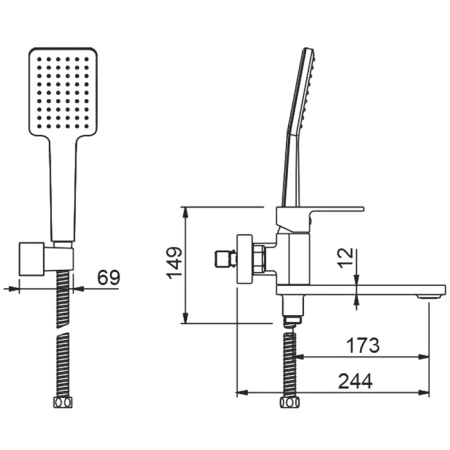 Смеситель для ванны GAPPO G3283, хром глянцевый