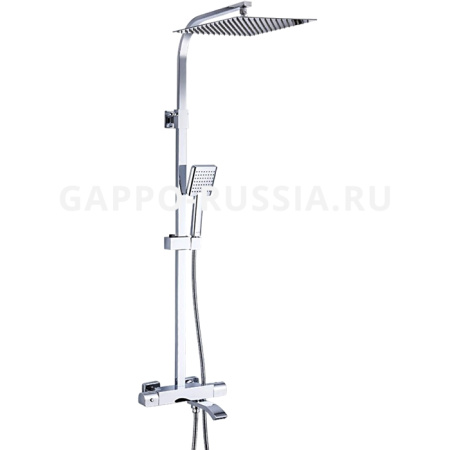 Душевая система GAPPO G2407-40 с тропическим душем, с изливом, термостатическая, хром глянцевый