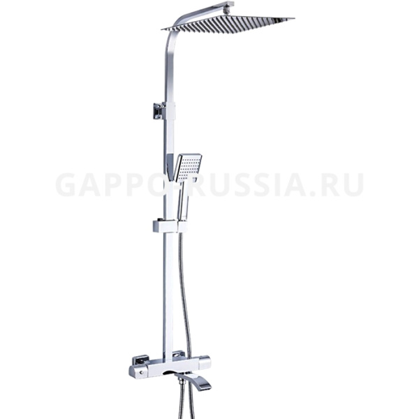 Душевая система GAPPO G2407-40 с тропическим душем, с изливом, термостатическая, хром глянцевый