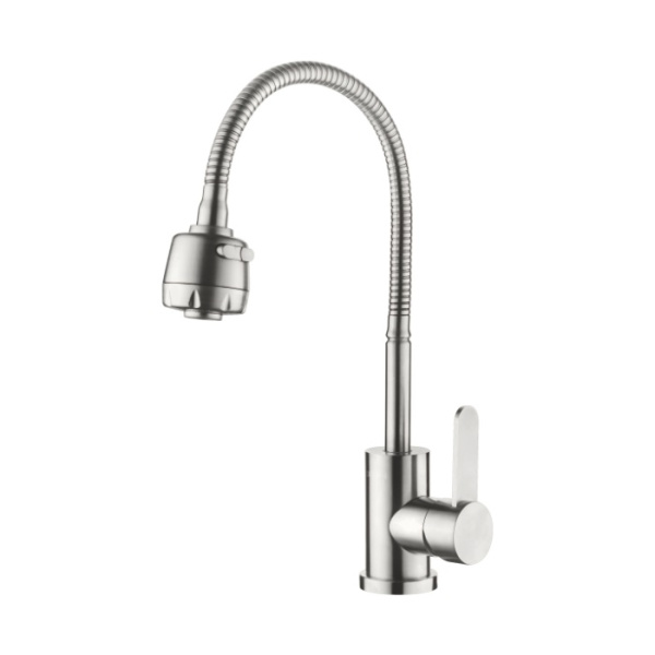 Смеситель для кухни ACCOONA A48104, с гибким изливом, нержавеющая сталь