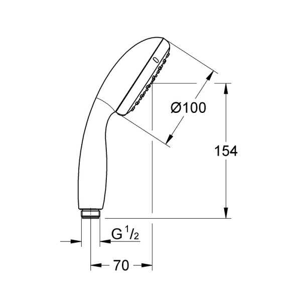 Лейка для душа GROHE Tempesta 100 27852001, 1 режим, хром глянцевый