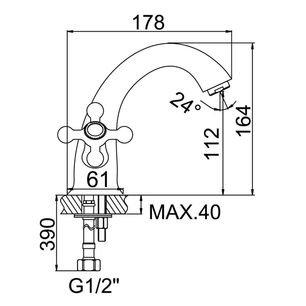 Смеситель для раковины ACCOONA A9071C, бронза античная