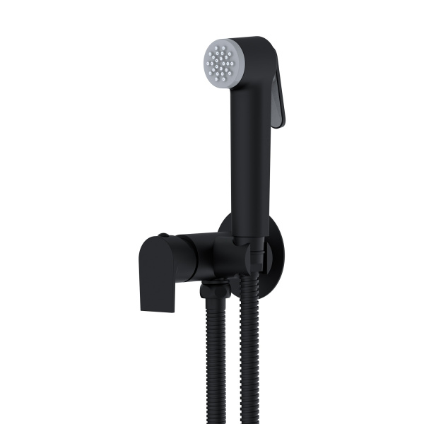 Смеситель встраиваемый GROSS AQUA Биде (Bidet) GA042602MB с лейкой для гигиенического душа, черный м
