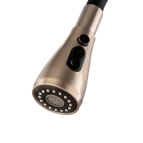 Смеситель для кухни GROSS AQUA Сталь (Neosteel) 3241609SSB, с гибким изливом, нержавеющая сталь/черн