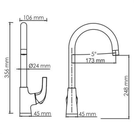 Смеситель для кухни WASSERKRAFT Sauer 7107, золотой глянцевый