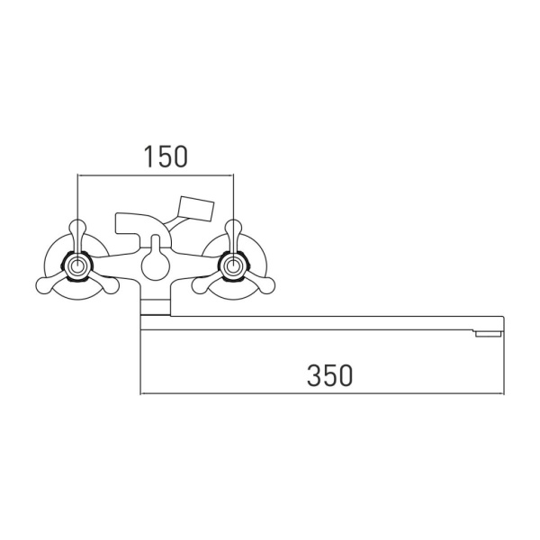 Смеситель для ванны GROSS AQUA Практик (Yota) 7088039C-35L(F), хром глянцевый