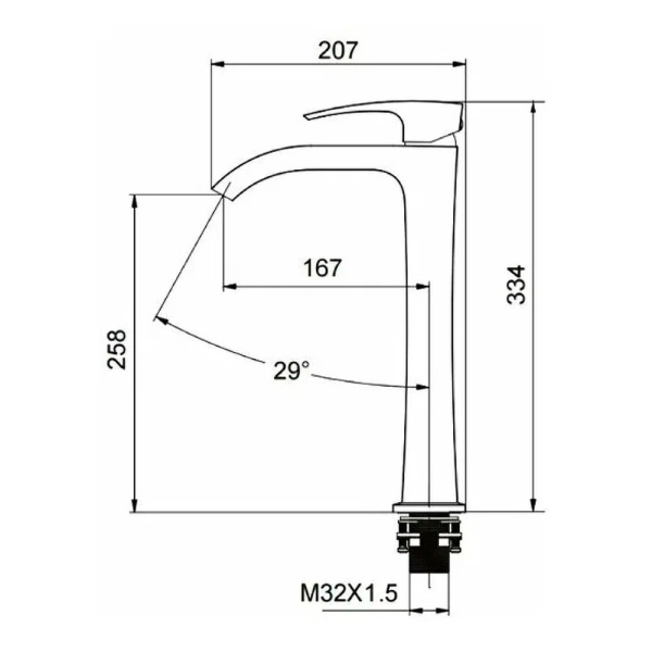 Смеситель для раковины-чаши GAPPO G1007-86, черный матовый