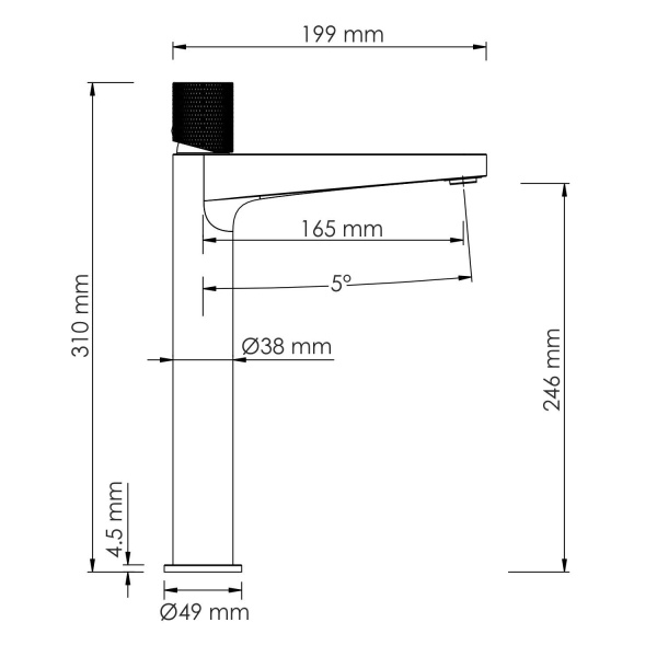 Смеситель для раковины-чаши WASSERKRAFT Schunter, золотой матовый