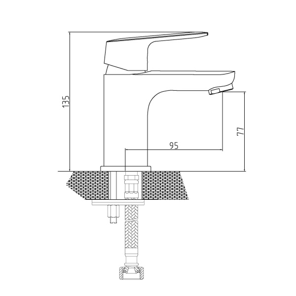 Смеситель для раковины GROSS AQUA Комфорт (Flat) 6225520C, хром глянцевый