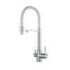 Смеситель для кухни GAPPO G4399-5 с подключением фильтра, с гибким изливом, сатин/серый матовый