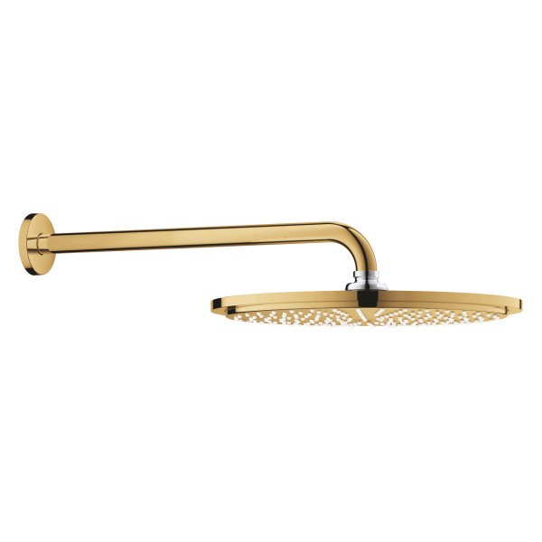 Верхний душ GROHE Rainshower 26066GL0, круглый, кронштейн 380мм, золотой глянцевый, 310х310