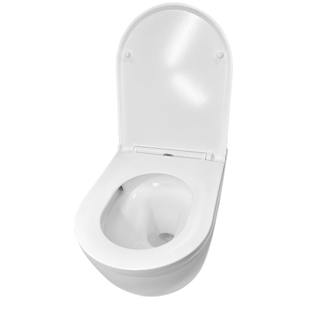 Унитаз подвесной CALYPSO CS74UQ-OK, 36,5х53,5, безободковый, торнадо, с сиденьем микролифт