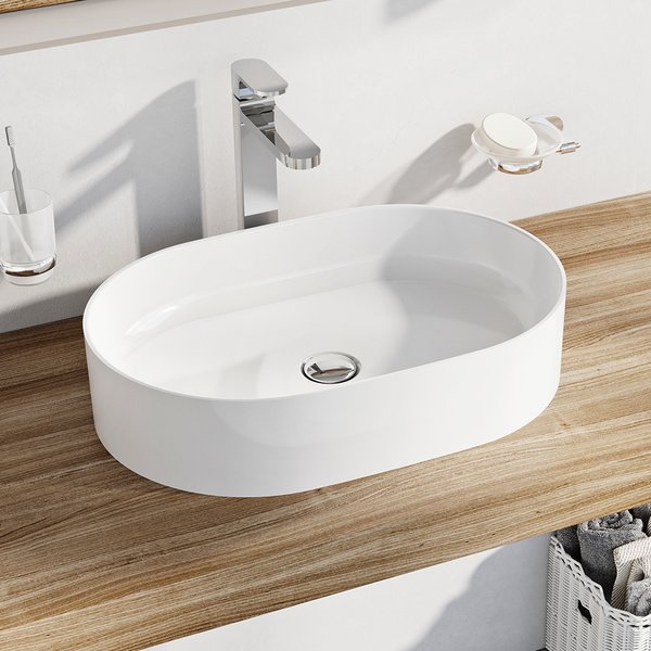 Раковина-чаша RAVAK Ceramic Slim O, 120х550х370, овальная, без перелива
