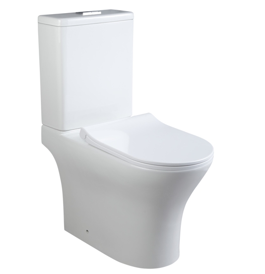 Унитаз напольный CALYPSO CS4851UQ-TK(OK), 35х65, безободковый, торнадо, с сиденьем микролифт