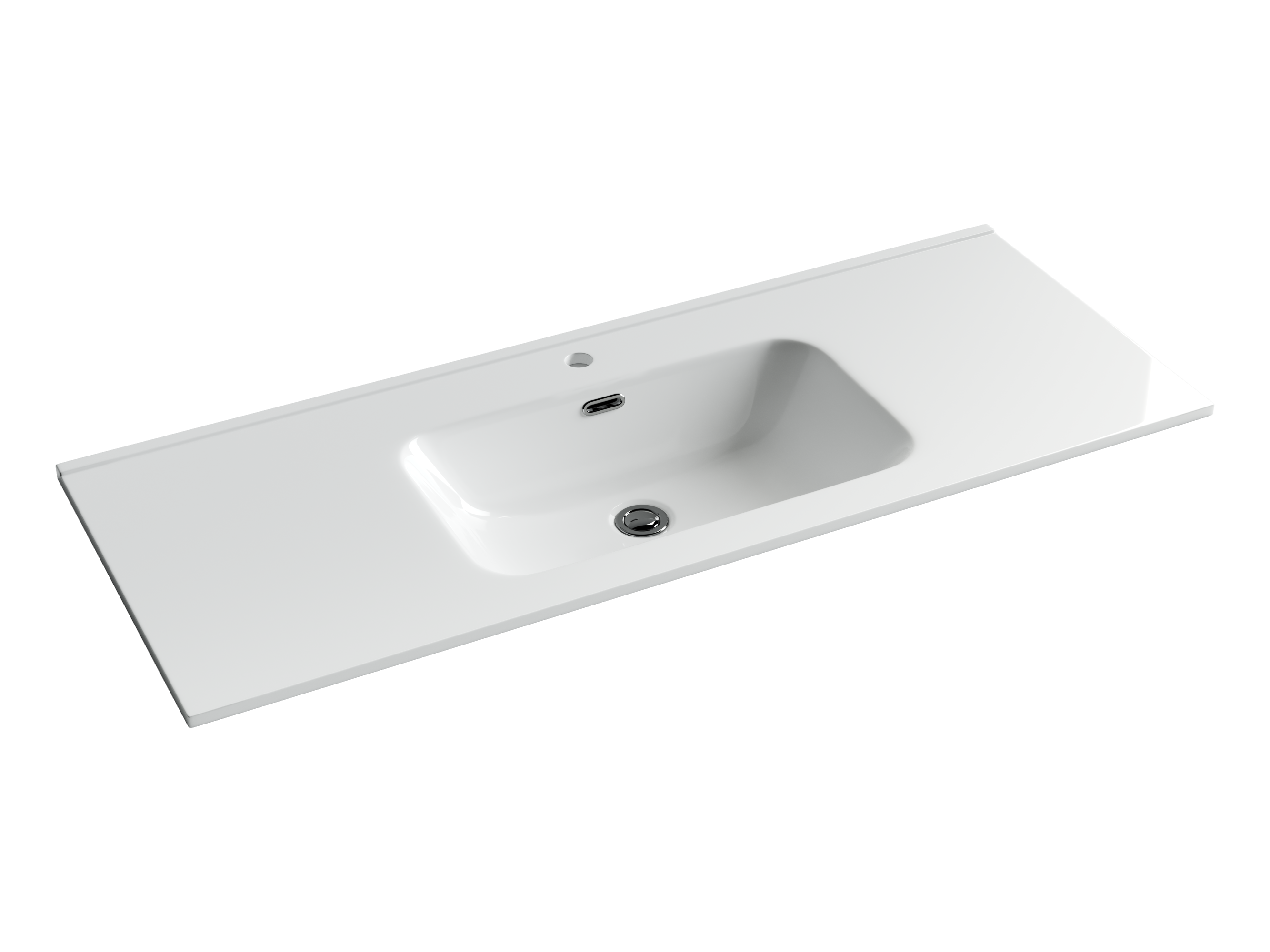 Раковина накладная CERAMICA NOVA Element (Элемент) 120, прямоугольная, с переливом, белая