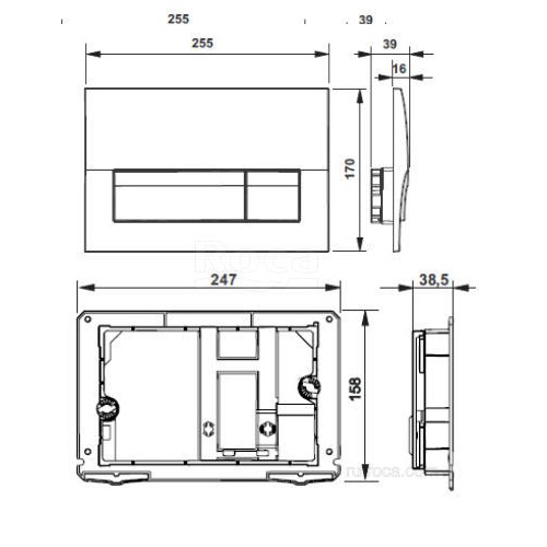 Клавиша для инсталляции ROCA Active B01 8901170B0, белый глянцевый (для ПЭК)
