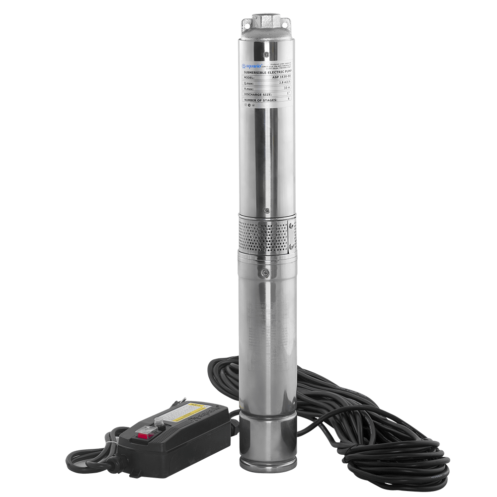 Погружной скважинный насос Aquario ASP1E-30-90 (каб.25м, пуск.бл.)