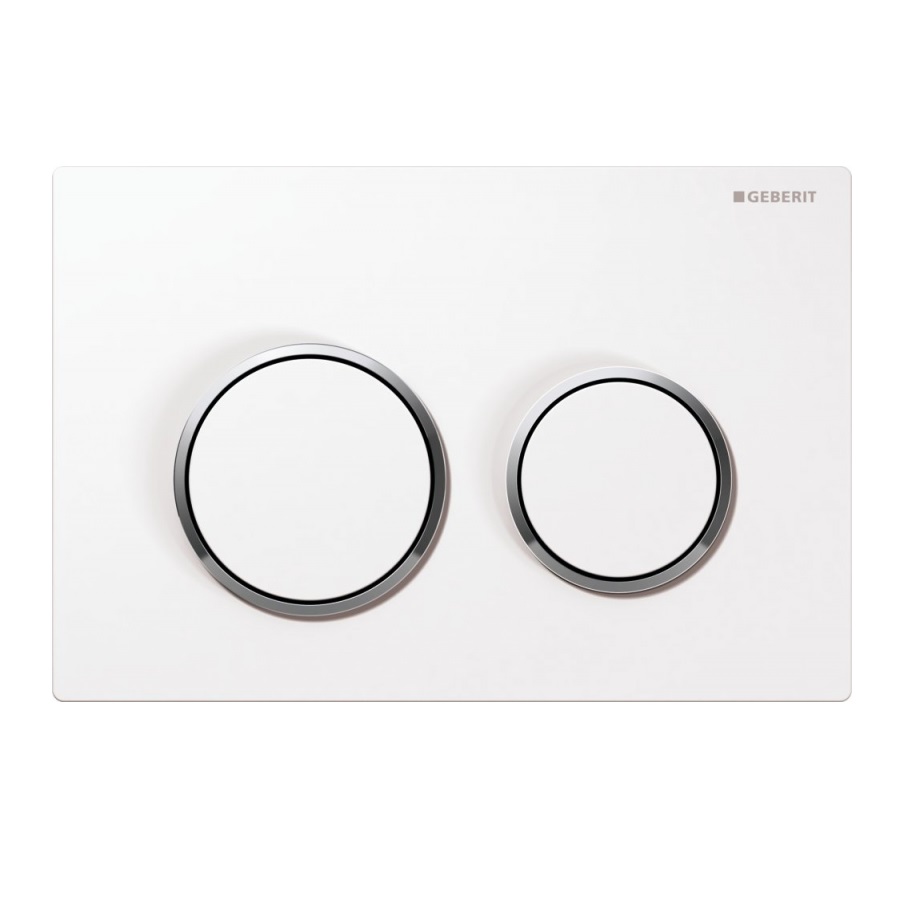 Клавиша для инсталляции GEBERIT Omega20 115.085.KJ.1, белый глянцевый/хром глянцевый